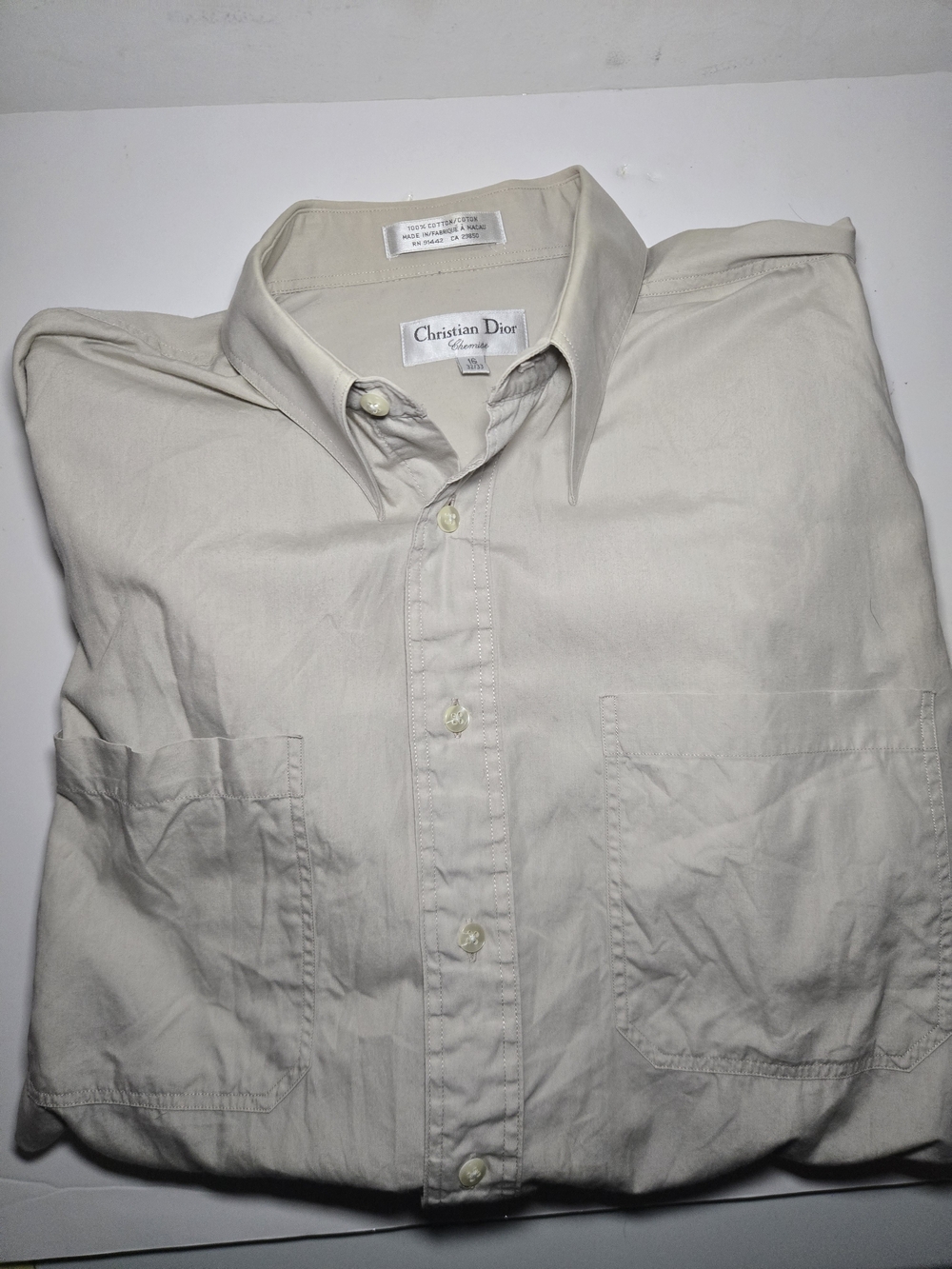 Dior Men’s Light Beige Button-Down Shirt